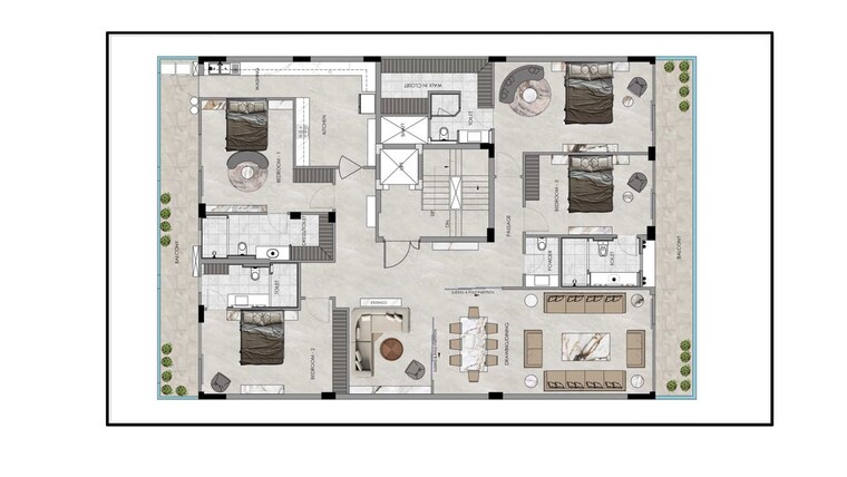 Floor Plan, dlf phase i 4 Bedroom 500 Sq.Yd. Builder Floor In Dlf Phase I Gurgaon 10465920