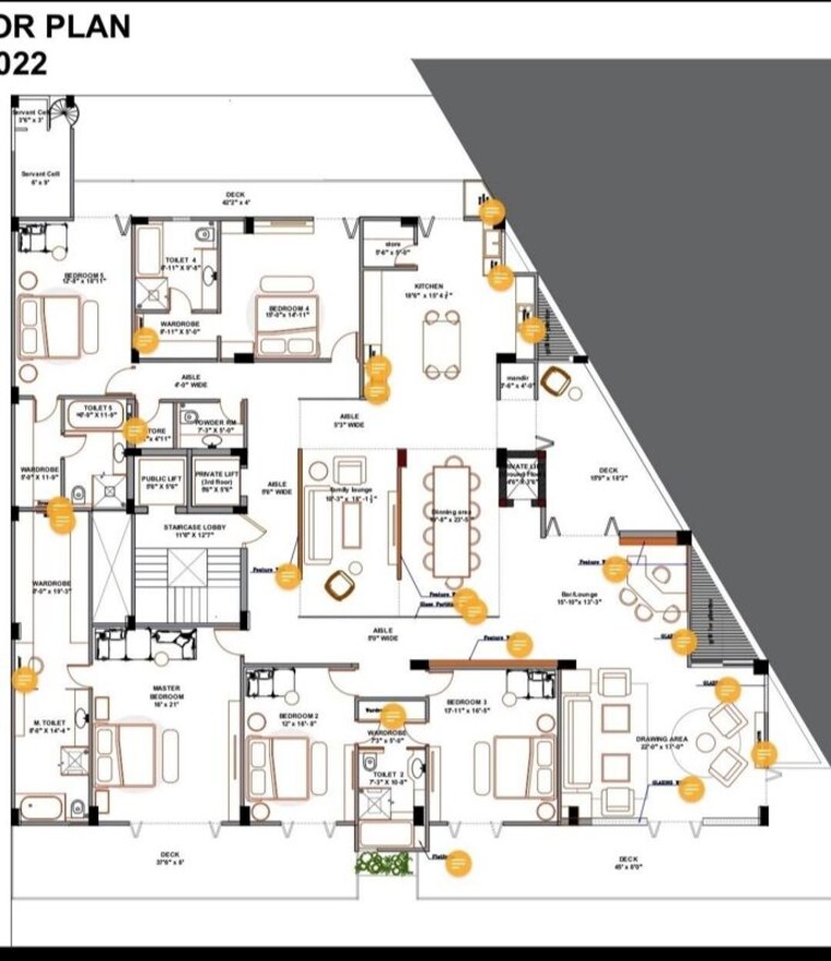 Floor Plan, dlf phase i 5 Bedroom 750 Sq.Yd. Builder Floor In Dlf Phase I Gurgaon 10465925