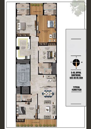 Floor Plan in 4 BHK Builder Floor at Uppal Southend, Sector 49 – for Sale