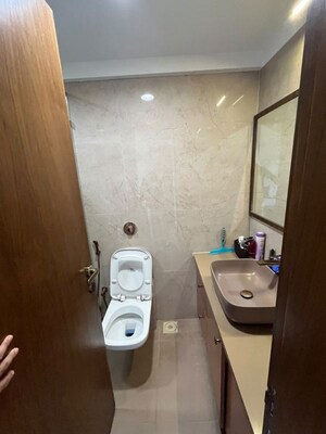 Bathroom in 3 BHK Apartment at Ekta World Lake Primrose, Powai – for Rent