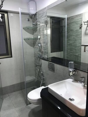 Bathroom in 3 BHK Apartment at Adani Group Western Heights, Andheri West – for Rent