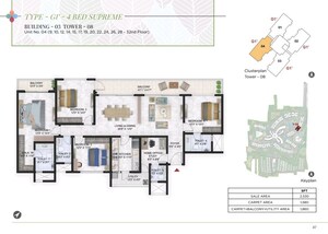 Floor Plan in 4 BHK Apartment at Prestige Park Grove, Whitefield – for Sale