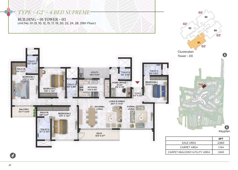 Floor Plan, prestige-park-grove 4 Bedroom 2660 Sq.Ft. Apartment In Whitefield Bangalore 10467393