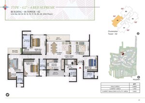 Floor Plan in 4 BHK Apartment at Prestige Park Grove, Whitefield – for Sale