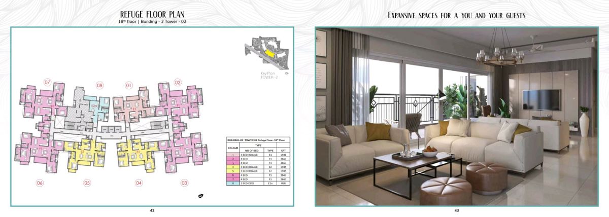 3.5 BHK + Study Room 1981 Sq.Ft. Apartment in Prestige Serenity Shores