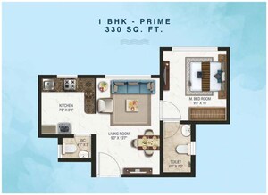 Floor Plan in 1 BHK Apartment at Magus City, Kon – for Sale
