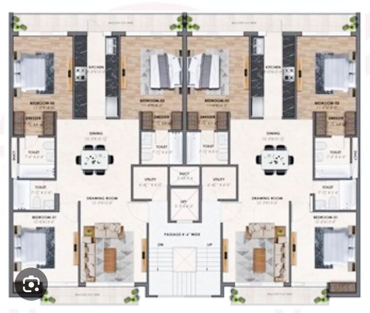 Floor Plan, sector 82 3 Bedroom 2050 Sq.Ft. Builder Floor In Sector 82 Mohali 10446828