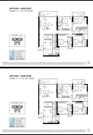 Floor Plan in 3 BHK Apartment at Shapoorji Pallonji Sarova, Kandivali East – for Sale