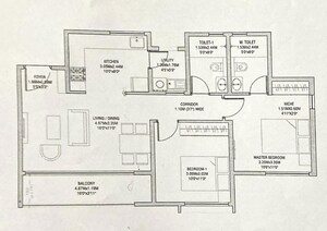 Floor Plan in 2 BHK Apartment at Godrej Splendour, Whitefield – for Sale