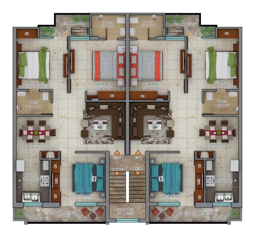 3 BHK 1540 Sq.Ft. Apartment in Aura Homes