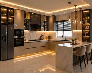 Kitchen in 6+ BHK Apartment at Jawahar Nagar – for Sale