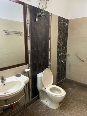 Bathroom in 3 BHK Builder Floor at Sarvapriya Vihar – for Rent