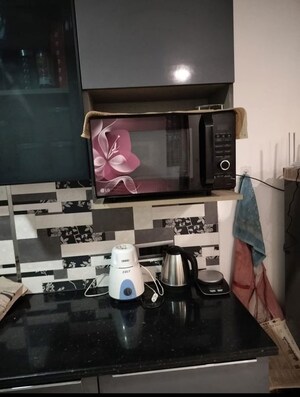 Kitchen in 3 BHK Builder Floor at Palm Residency Chhatarpur, Chattarpur – for Rent
