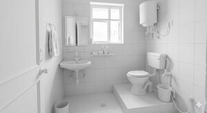 Bathroom in 2 BHK Apartment at Sheikh Sarai Phase 2 – for Sale
