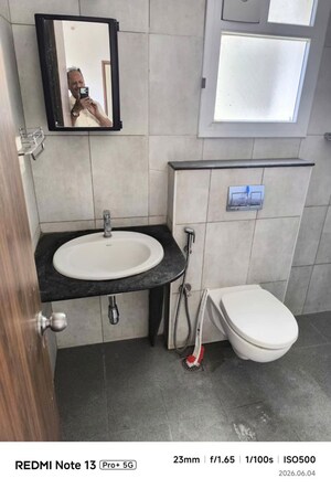 Bathroom in 2 BHK Apartment at Vajram Newtown, Thanisandra Main Road – for Rent