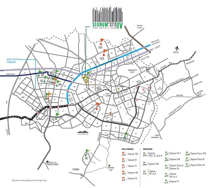 Map Location, signature-signum-37d-iii Commercial Shop 295 Sq.Ft. In Sector 37d Gurgaon 10474596