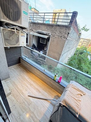 Balcony in 2 BHK Builder Floor at Palm Residency Chhatarpur, Chattarpur – for Rent