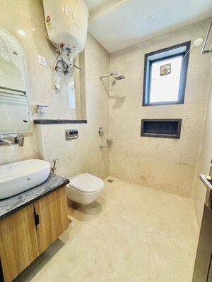 Bathroom in 1 BHK Builder Floor at Sushant Lok I – for Rent