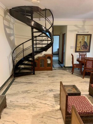 Staircase in 4 BHK Penthouse at Cubbon Terraces, Infantry Road – for Rent