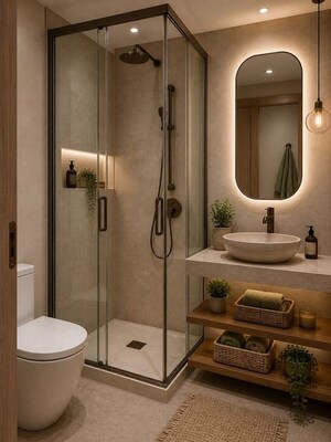 Bathroom in 4 BHK Builder Floor at Anand Niketan – for Rent