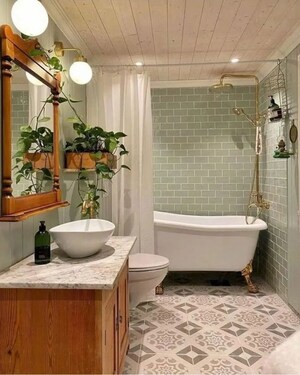 Bathroom in 4 BHK Builder Floor at Anand Lok – for Rent