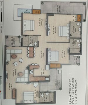 Floor Plan in 3 BHK Apartment at VIctoryone Amara, Sector 16 Greater Noida – for Sale