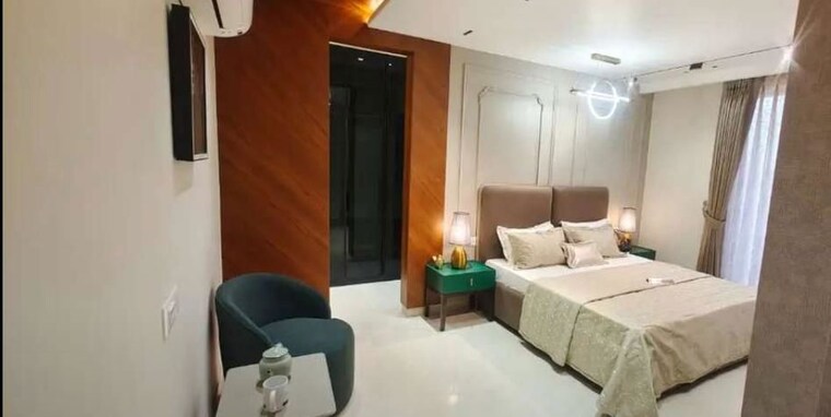 Bedroom, skyline-elevate 3 Bedroom 2200 Sq.Ft. Apartment In Ramgarh Bhudda Zirakpur 10477465