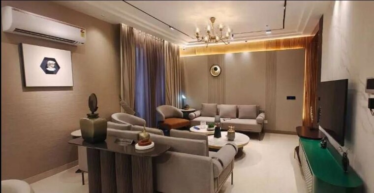 Living Room, skyline-elevate 3 Bedroom 2200 Sq.Ft. Apartment In Ramgarh Bhudda Zirakpur 10477465