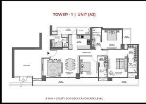 Floor Plan in 3 BHK Apartment at Experion Saatori, Sector 151 – for Sale