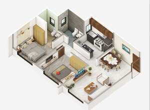 Floor Plan in 2 BHK Apartment at Prathamesh Alfa CHS, Azad Nagar – for Sale