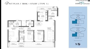 Floor Plan in 3 BHK Apartment at Godrej Riverine, Sector 44 – for Sale
