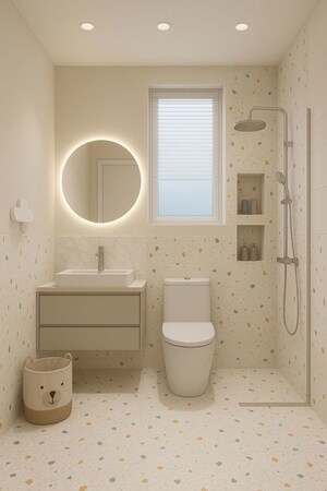 Bathroom in 3 BHK Builder Floor at Defence Colony – for Rent