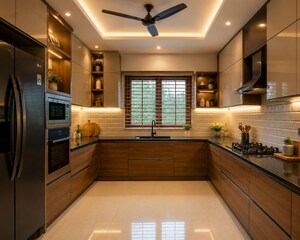 Kitchen in 4 BHK Villa at Nellikunnu – for Sale