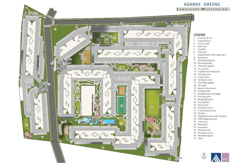 Master Plan, adarsh-greens 3 Bedroom 1000 Sq.Ft. Apartment In Kogilu Bangalore 10478294