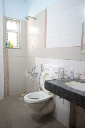Bathroom in 3 BHK Apartment at Prahlad Nagar – for Rent