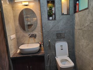 Bathroom in 3 BHK Builder Floor at Mansarovar Extension – for Rent