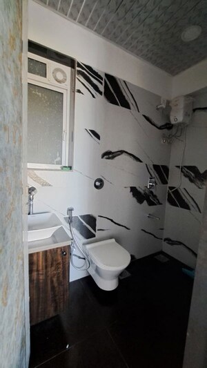 Bathroom in 1 BHK Apartment at Rockline The Meridian Towers, Ghatkopar West – for Rent