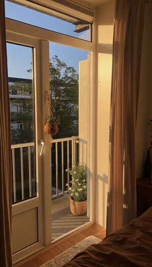 Balcony in 3 BHK Builder Floor at Green Park – for Rent