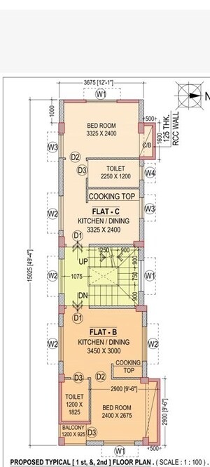 Floor Plan in 1 BHK Independent House at Alipore – for Sale