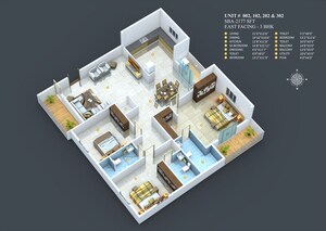 Floor Plan in 3 BHK Apartment at Chokkanahalli – for Sale