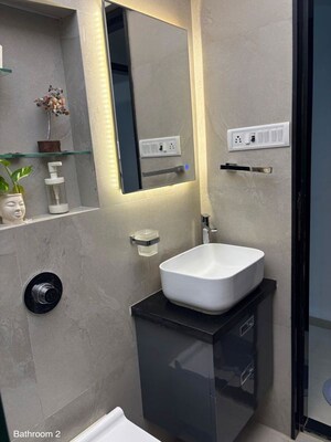 Bathroom in 3 BHK Apartment at Padwal Nagar – for Rent