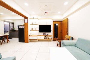 Living Room in 3 BHK Apartment at Bodakdev – for Sale