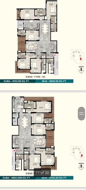 Floor Plan in 3 BHK Apartment at Kanakpura – for Sale