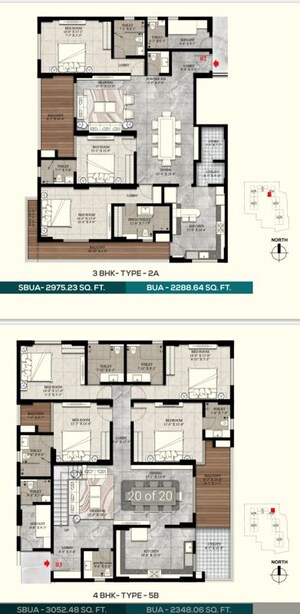 Floor Plan in 3 BHK Apartment at Kanakpura – for Sale