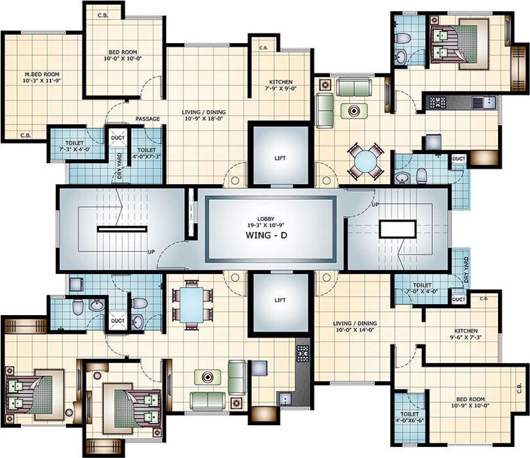 Floor Plan, damji-shamji-mahavir-spring-tulip-phase-1 2 Bedroom 569 Sq.Ft. Apartment In Pokhran Road No Two Thane 10481092