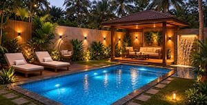 Swimming Pool in 4 BHK Independent House at Maradu – for Sale