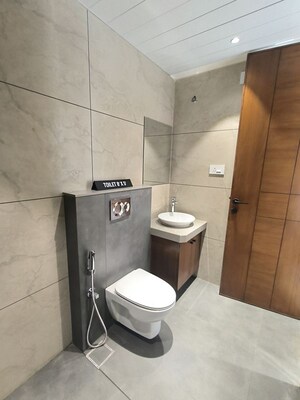 Washroom in 4 BHK Apartment at Sopan 55, Bhayli – for Sale