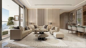 Living Room in 3 BHK Apartment at Bandra Kurla Complex – for Sale