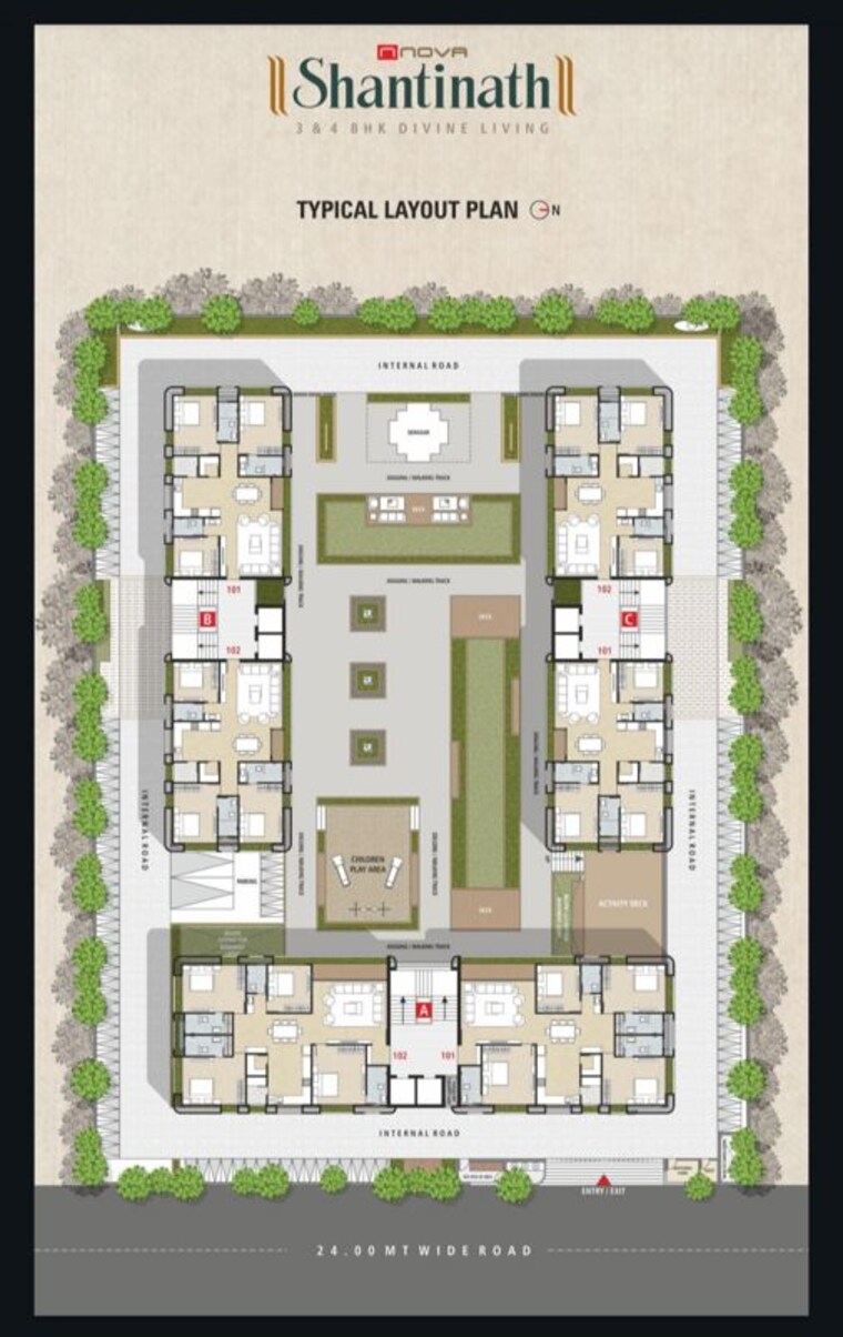 Master Plan, vesu 3 Bedroom 2250 Sq.Ft. Apartment In Vesu Surat 10481510