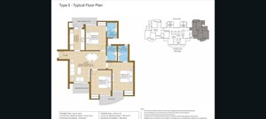 Floor Plan in 3.5 BHK Apartment at ATS Homekraft Pious Hideaways, Sector 150 – for Sale